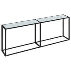 Vidaxl Konzolna mizica beli marmor 220x35x75,5 cm kaljeno steklo