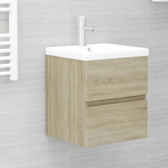 Vidaxl Omarica za umivalnik sonoma hrast 41x38,5x45 cm iverna plošča