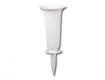 Vaza za pokopališče TEREZA plastika d16x37cm, bela