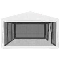 Greatstore Vrtni šotor s 4 mrežastimi stranicami 4x9 m bel
