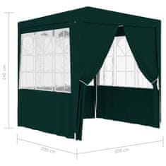 Greatstore Profesionalen vrtni šotor s stranicami 2x2 m zelen 90 g/m2