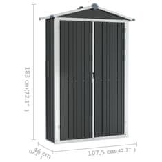 Vidaxl Vrtna lopa antracitna 107,5x46x183 cm pocinkano jeklo
