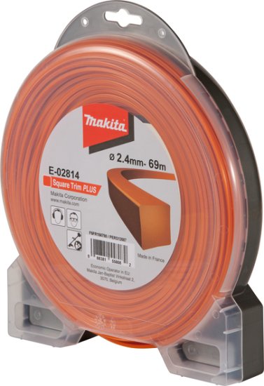 Makita E-02814 najlonska nitka kvadrat oranžna 2,4 mm/69 m