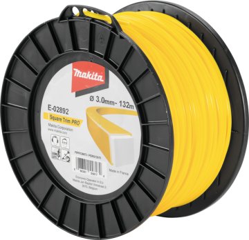 Makita E-02892 najlonska nitka kvadrat rumena dvojna 3,0 mm/132 m