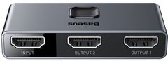 BASEUS CAHUB-BC0G Matrix HDMI razdelilnik 2v1 / 1v2, siv