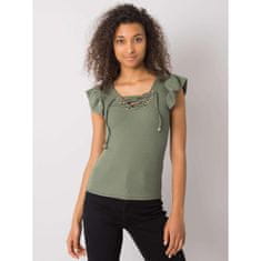 ITALY MODA Ženska bluza s čipko WAWERLY zelena DHJ-BZ-13301.34P_366633 Univerzalni