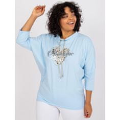RELEVANCE Ženska plus velikost bluza s kristali AILEEN modra RV-BZ-7479.90P_383277 Univerzalni