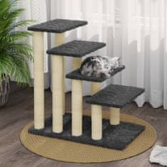 Vidaxl Mačje drevo s praskalniki iz sisala temno sivo 63 cm