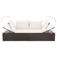 Vidaxl Vrtna postelja poli ratan 195x60 cm rjava