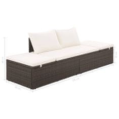 Vidaxl Vrtna postelja poli ratan 195x60 cm rjava