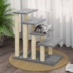 Vidaxl Mačje drevo s praskalniki iz sisala svetlo sivo 63 cm