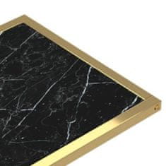 shumee Računalniška stranska mizica črn marmor 50x35x65 cm steklo