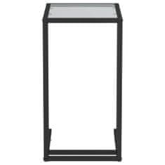 shumee Računalniška stranska mizica črna 50x35x65 cm kaljeno steklo