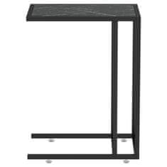 Vidaxl Računalniška stranska mizica črn marmor 50x35x65 cm steklo