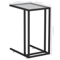 Vidaxl Računalniška stranska mizica črna 50x35x65 cm kaljeno steklo