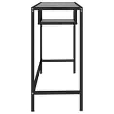 Vidaxl Računalniška miza črn marmor 100x36x74 cm kaljeno steklo