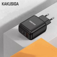 Kaku KSC-668 polnilnik USB-C 30W, USB QC, črna