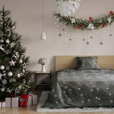 FLHF Snuggy grafitno tiskana božična posteljnina 155x200_80x80*1 AmeliaHome