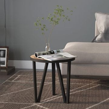Vidaxl vidaXL Čajna mizica črno-rumena Ø35 cm MDF