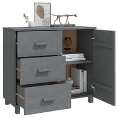 Vidaxl Komoda HAMAR temno siva 90x40x80 cm trdna borovina