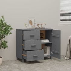 Vidaxl Komoda HAMAR temno siva 90x40x80 cm trdna borovina
