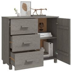 Vidaxl Komoda HAMAR svetlo siva 90x40x80 cm trdna borovina
