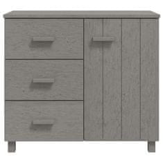 Vidaxl Komoda HAMAR svetlo siva 90x40x80 cm trdna borovina