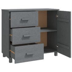 Vidaxl Komoda HAMAR temno siva 90x40x80 cm trdna borovina