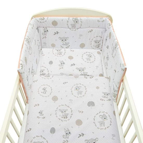 NEW BABY 3-delna posteljnina 100/135 cm Jelen sivo-rožnata
