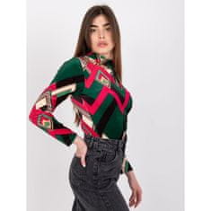 ITALY MODA Ženska bluza PARI iz vzorčastega velurja v zeleni in roza barvi DHJ-BZ-6291-2.32P_382325 Univerzalni