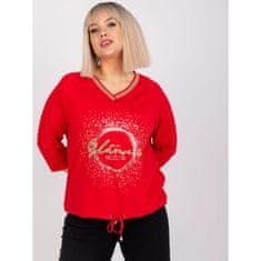 RELEVANCE Ženska plus velikost bluza z izrezom MAILEEN rdeča RV-BZ-7578.66_384951 Univerzalni