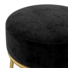 shumee Okrogel stolček, črne barve, oblazinjen z žametom