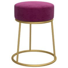 shumee Okrogel stolček, vijolične barve, oblazinjen z žametom