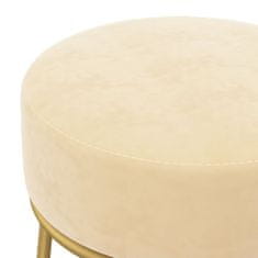 Greatstore Okrogel stolček, breskov, oblazinjen z žametom
