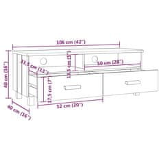 Vidaxl TV omarica svetlo siva 106x40x40 cm trdna borovina