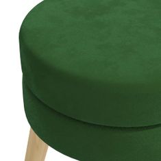 Greatstore Okrogel stolček, zelene barve, oblazinjen z žametom