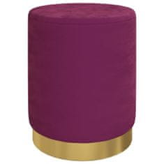 Greatstore Okrogel stolček s predalom za shranjevanje, vijolične barve, oblazinjen z žametom