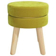shumee Okrogel stolček, gorčično zelene barve, oblazinjen z žametom