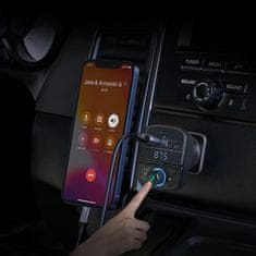 Ugreen FM MP3 Bluetooth 5.0 avtomobilski polnilnik 3x USB TF microSD črn