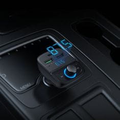 Ugreen FM MP3 Bluetooth 5.0 avtomobilski polnilnik 3x USB TF microSD črn