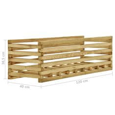 Vidaxl Visoka greda 120x40x38,5 cm impregnirana borovina