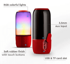 LED svetlobni prenosni BLUETOOTH zvočnik rdeč