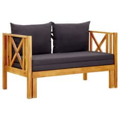 Vidaxl Vrtna klop za 2 osebi z blazinami 122 cm trden akacijev les