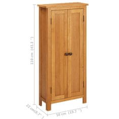 Vidaxl Omarica 50x22x110 cm trdna hrastovina