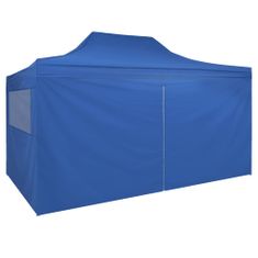shumee Zložljivi šotor pop-up s 4 stranicami 3x4,5 m modre barve