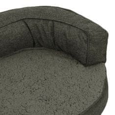 Greatstore Ergonomska pasja postelja 75x53 cm videz platna flis temno siva