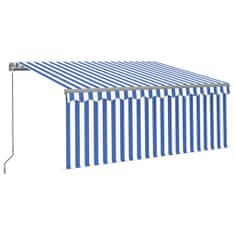 shumee Ročno zložljiva tenda s senčilom 3x2,5 m modra in bela