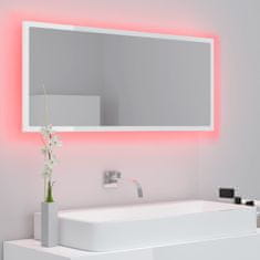 Vidaxl LED kopalniško ogledalo visok sijaj belo 100x8,5x37 cm