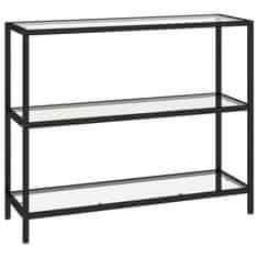 Vidaxl Konzolna mizica prozorna 100x36x90 cm kaljeno steklo