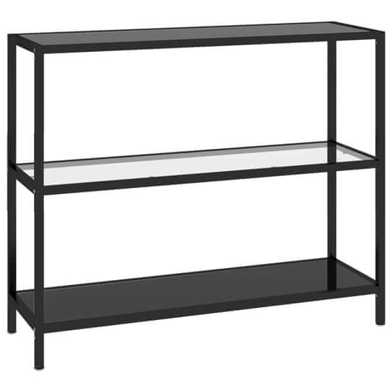 Vidaxl Konzolna mizica prozorna in črna 100x36x90 cm kaljeno steklo